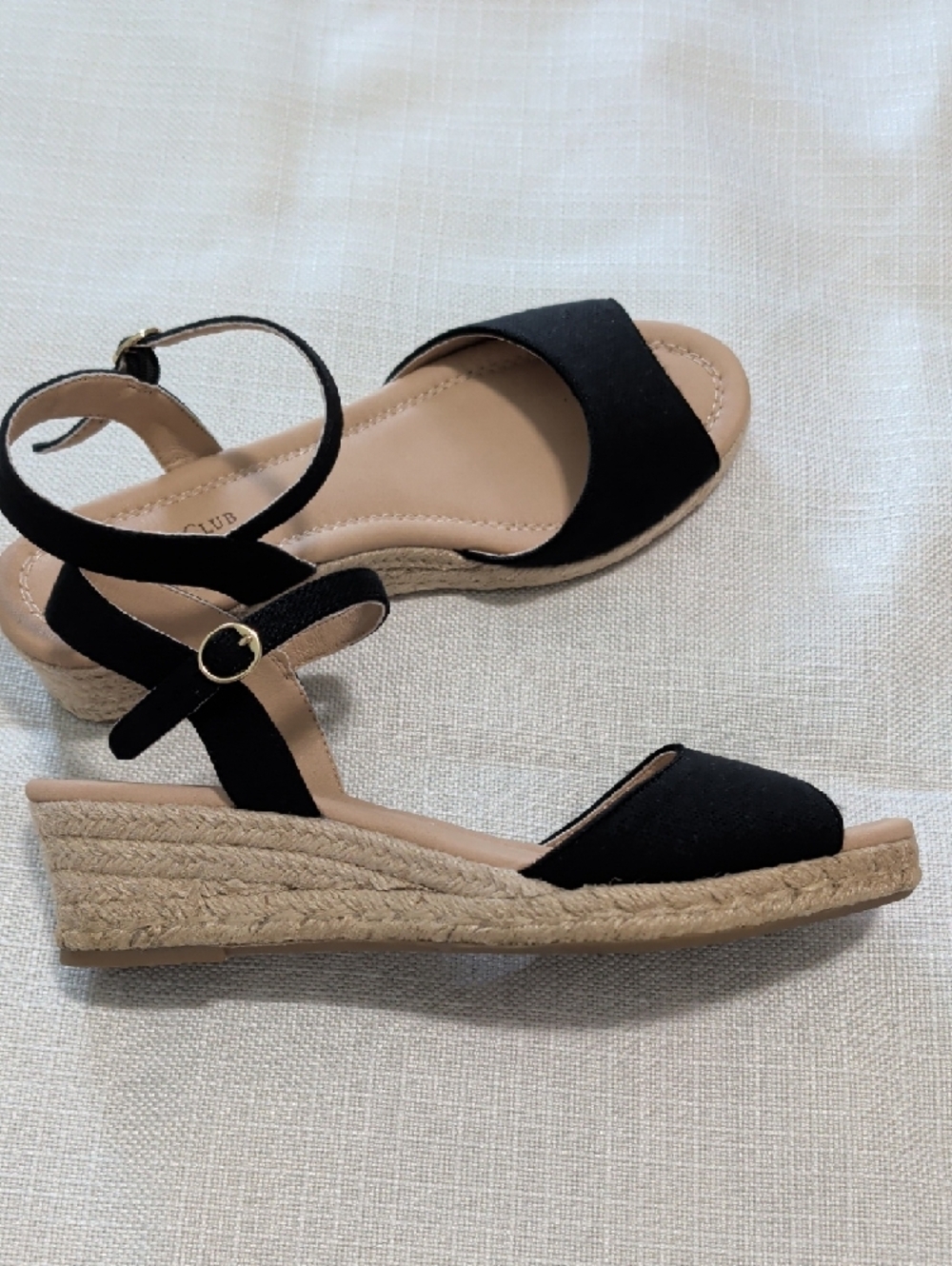 Charter Club Black Open-Toe Ankle Strap Sandals - Picture 3 of 6